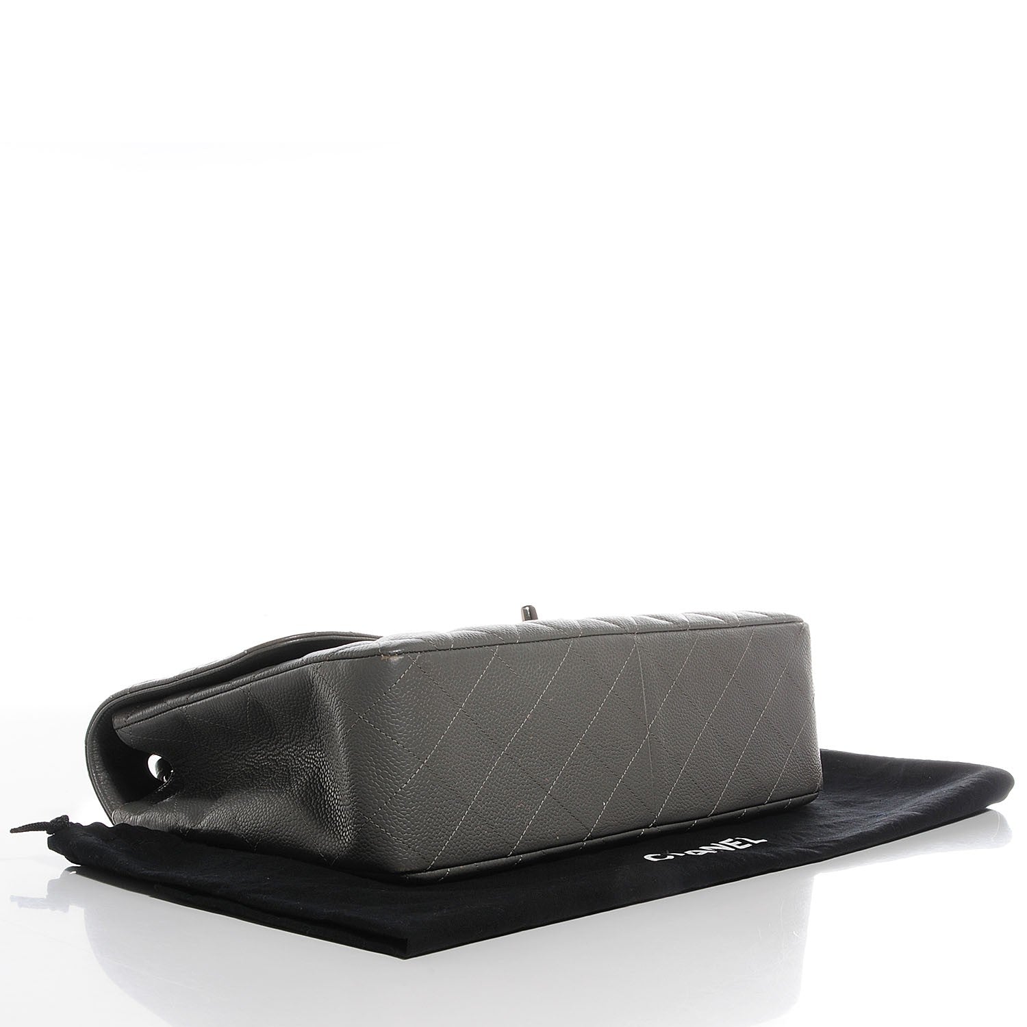 Chanel Caviar Quilted Jumbo Single Flap Grey 4 of 8
