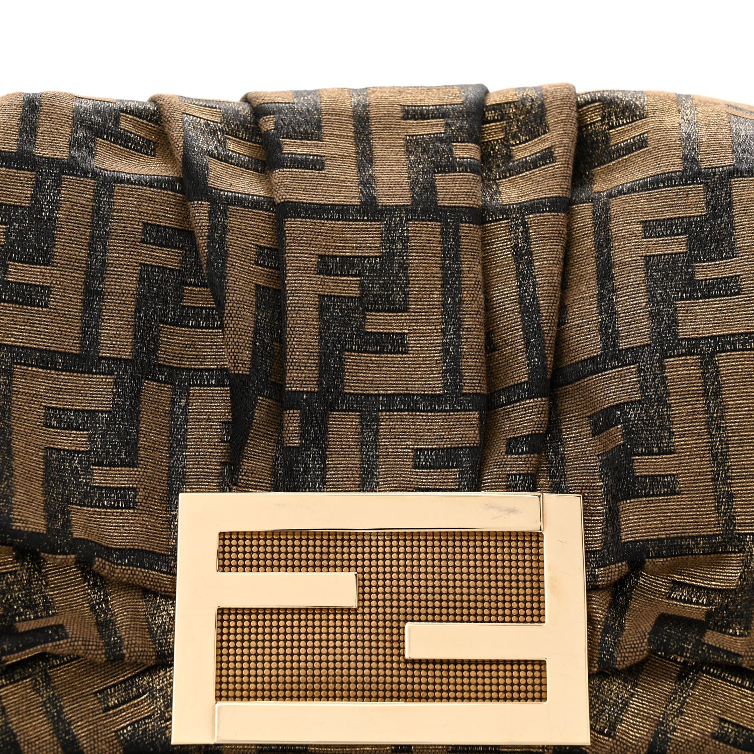 Fendi Metallic Lurex Zucca Mia Shoulder Flap Bronze 8 of 11