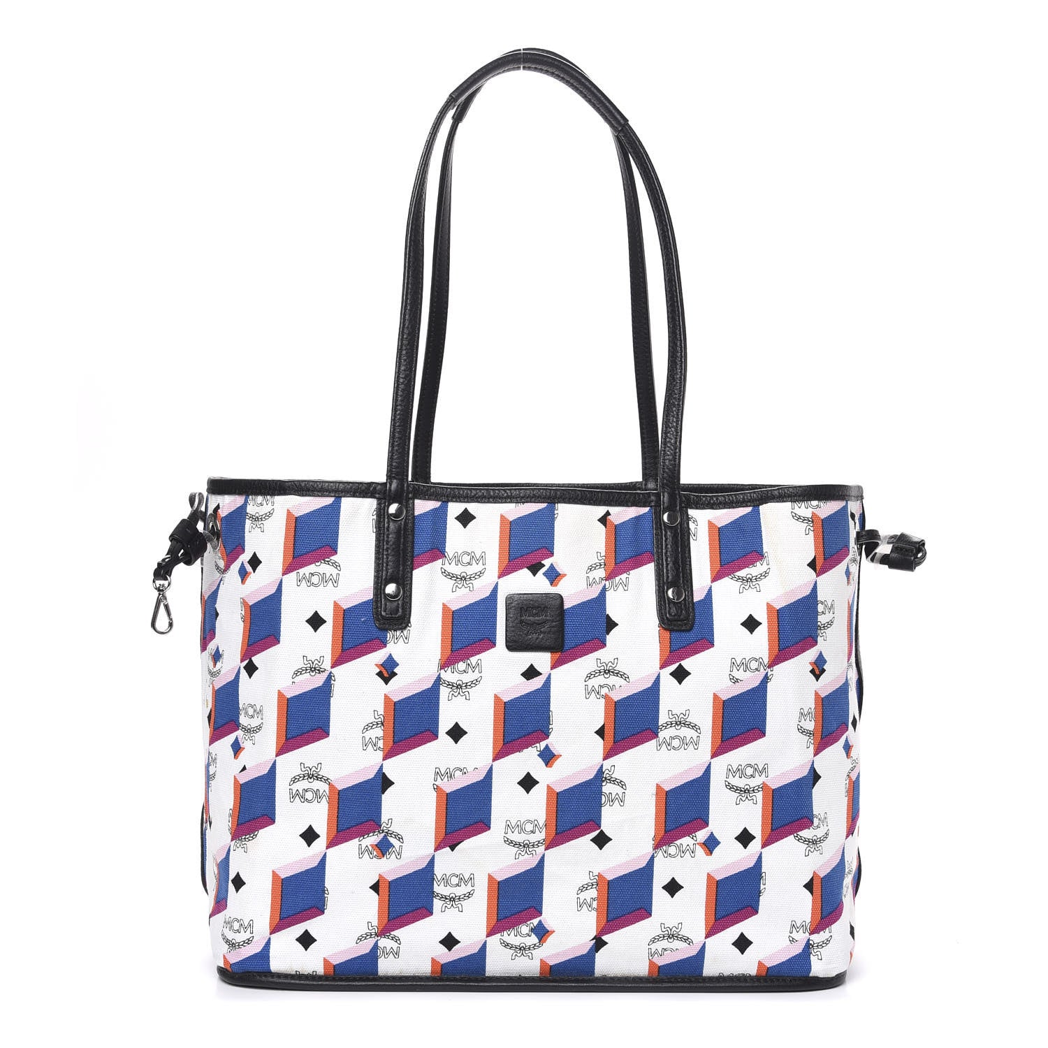 MCM Visetos Medium Project Reversible Shopper Tote Blue 2 of 18