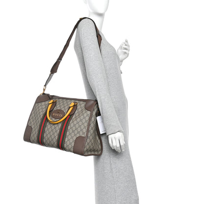 Gucci Soft GG Supreme Monogram Web Medium Duffle Bag Beige New Acero Crop 2 of 10