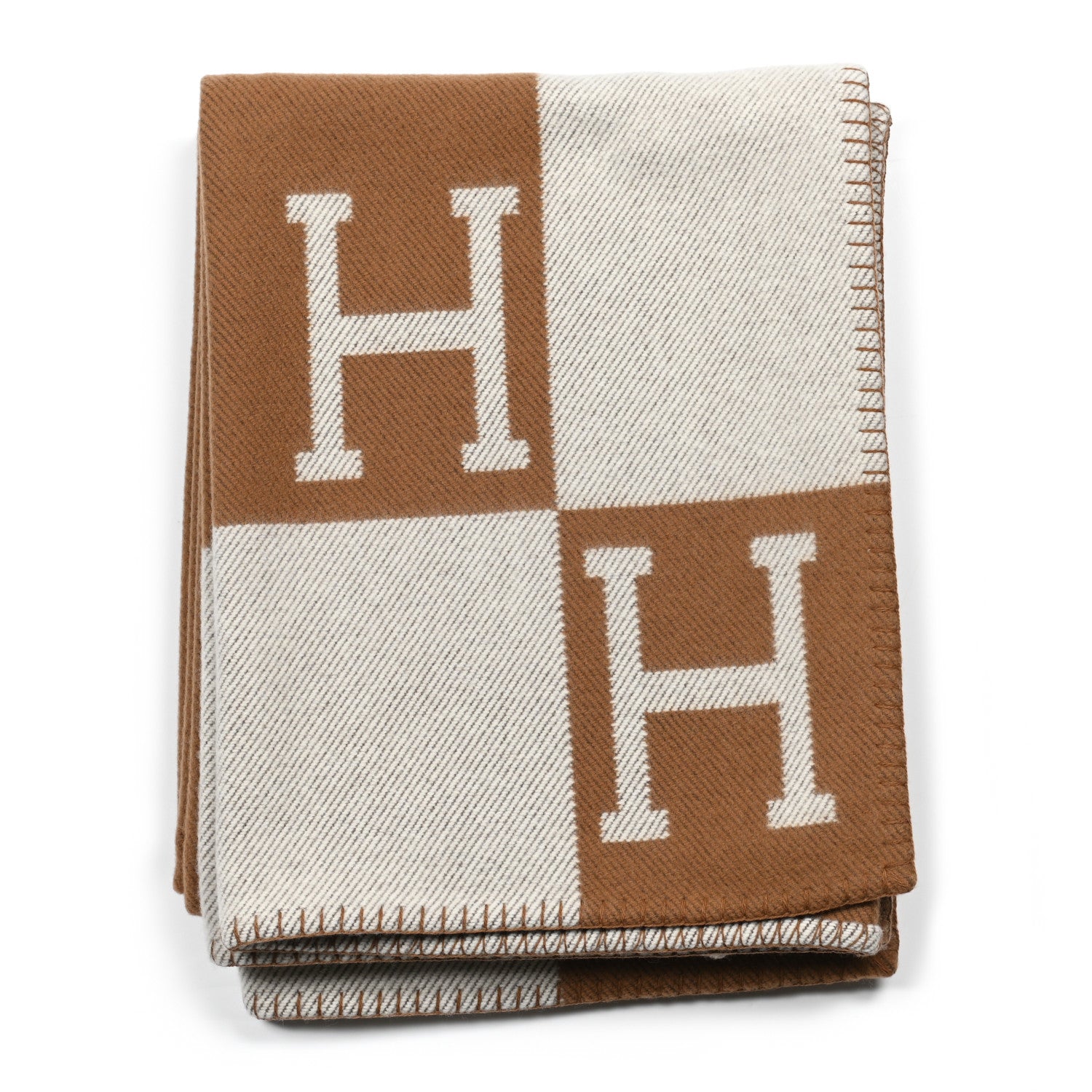 Hermes Wool Cashmere Avalon Blanket Ecru Camel 1 of 3