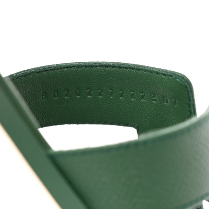 Hermes Epsom Oran Sandals Vert Lierre 37 7 of 9