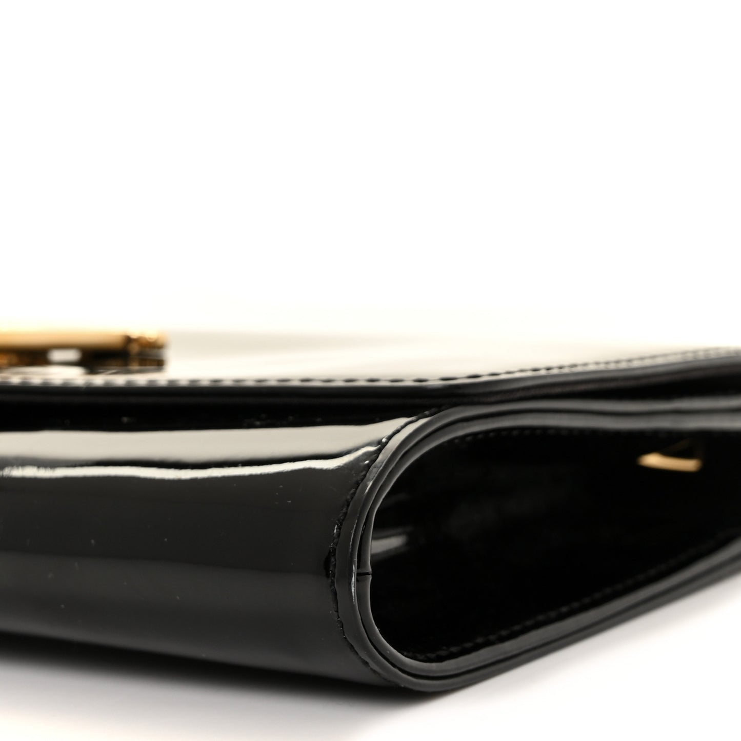 Patent Louise Clutch Black