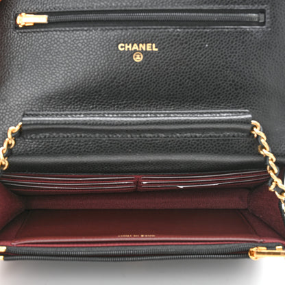 Chanel Caviar Quilted Wallet On Chain WOC Black 5 of 12