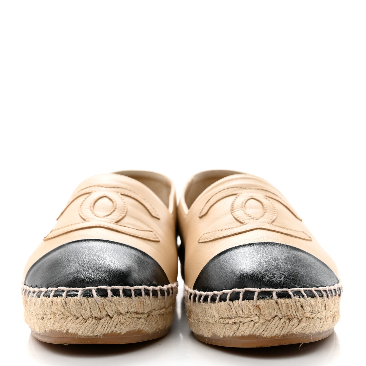 Lambskin CC Espadrilles 38 Beige Black