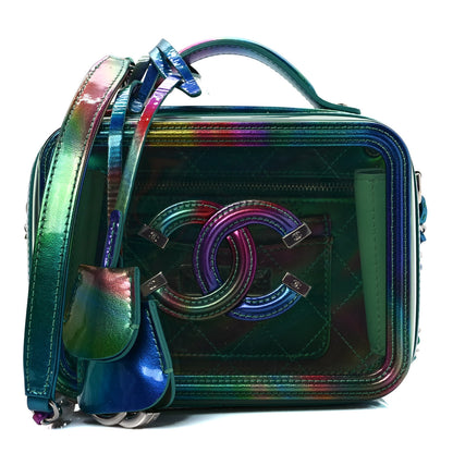 Chanel PVC Patent Calfskin Patent Lambskin Small CC Vanity Case Green 1 of 9