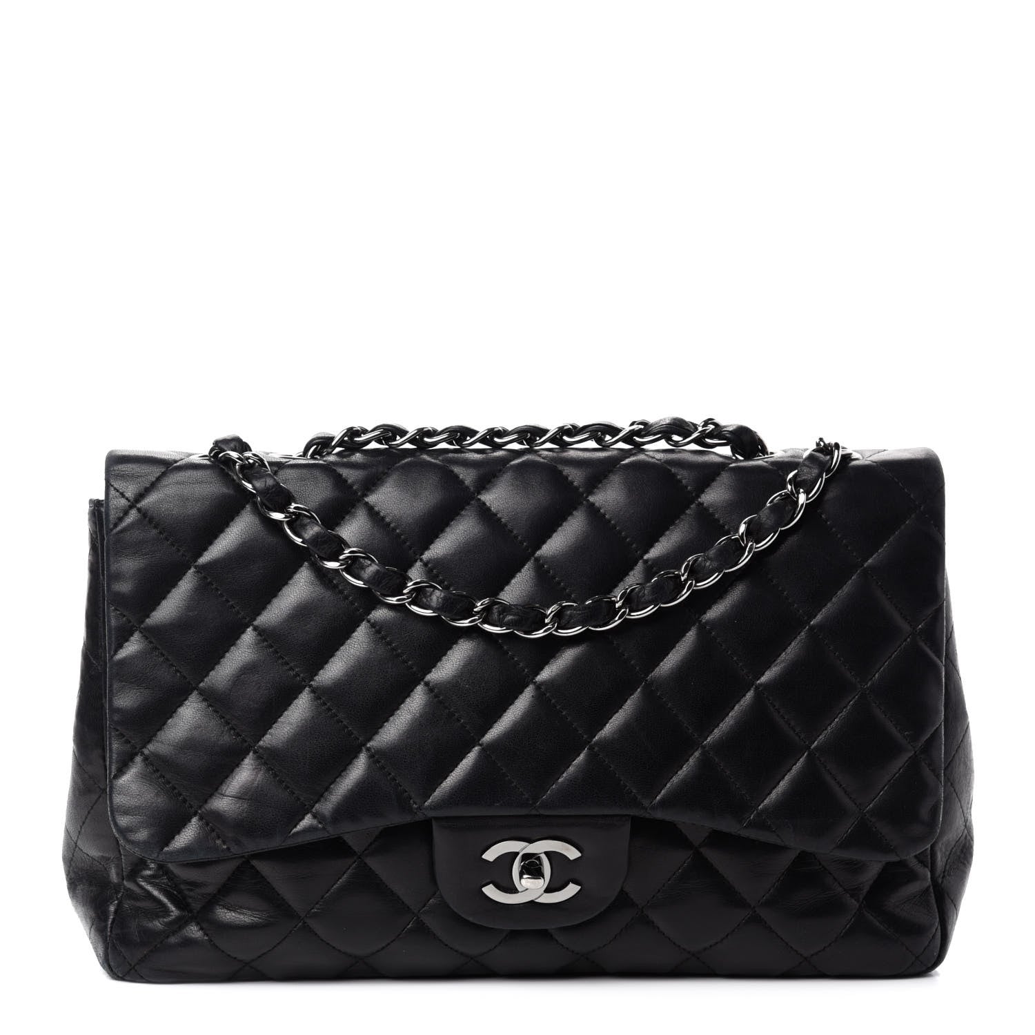 Chanel Lambskin Quilted Jumbo Single Flap Black 1 of 17