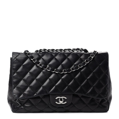 Chanel Lambskin Quilted Jumbo Single Flap Black 1 of 17
