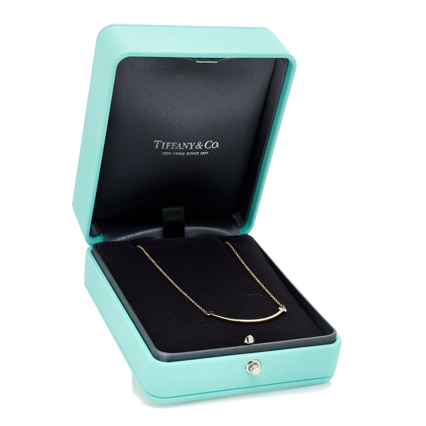 18K Yellow Gold Small T Smile Pendant Necklace