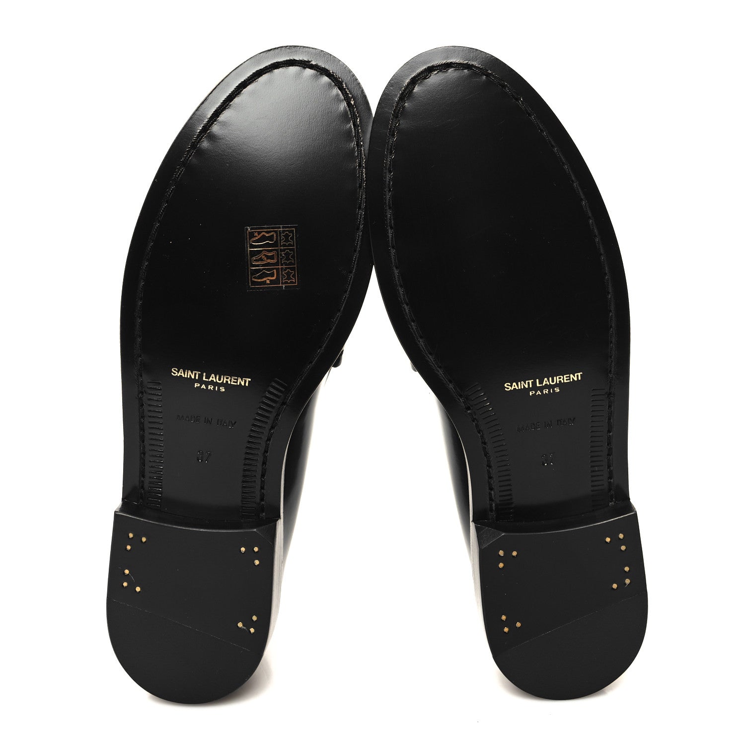 Saint Laurent Calfskin Penny Loafers 37 Black 5 of 8