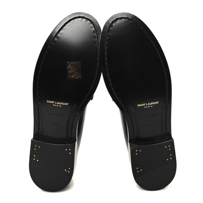 Saint Laurent Calfskin Penny Loafers 37 Black 5 of 8