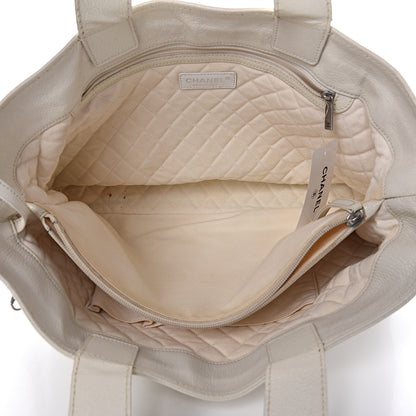 Chanel Goatskin Perforated Large CC Tote White 5 of 22