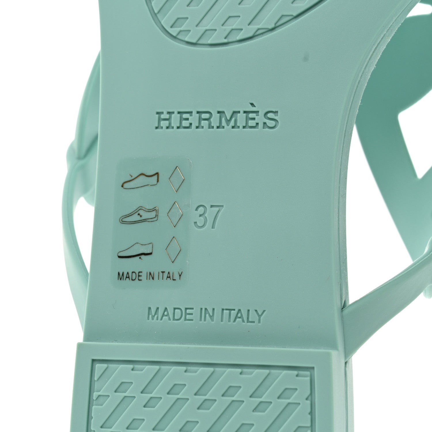 Hermes Rubber Womens Egerie Sandals 37 Vert Embrun 7 of 9