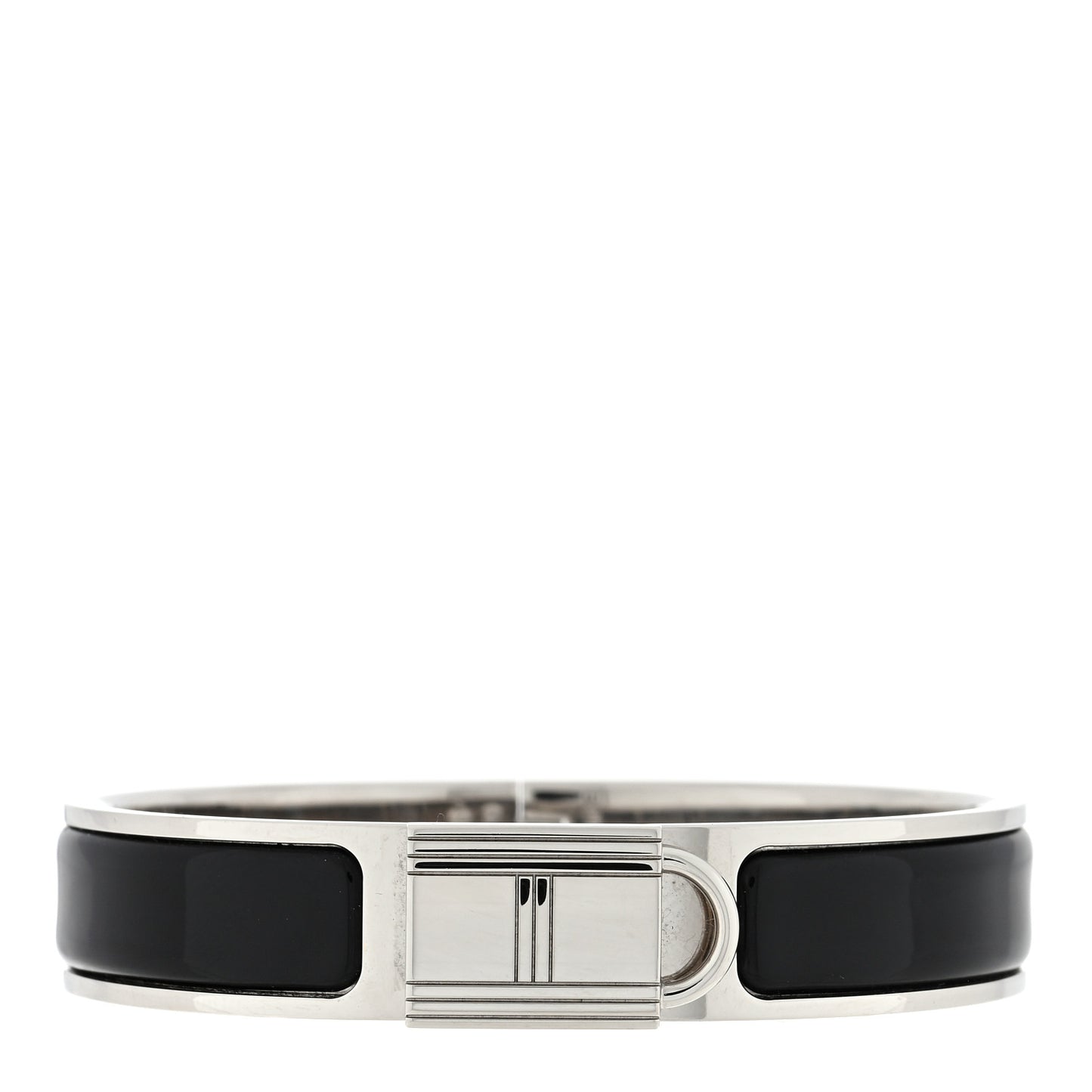 Enamel Narrow Clic Cadenas Bracelet PM Black