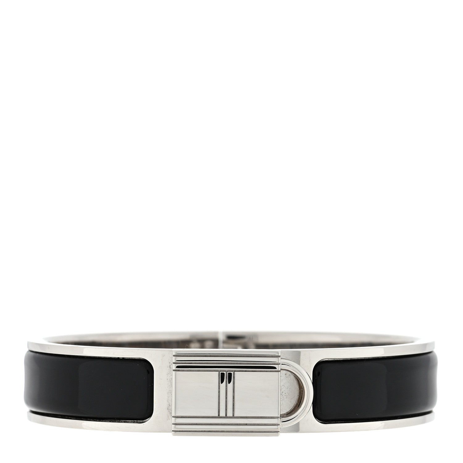 Hermes Enamel Narrow Clic Cadenas Bracelet PM Black 1 of 3