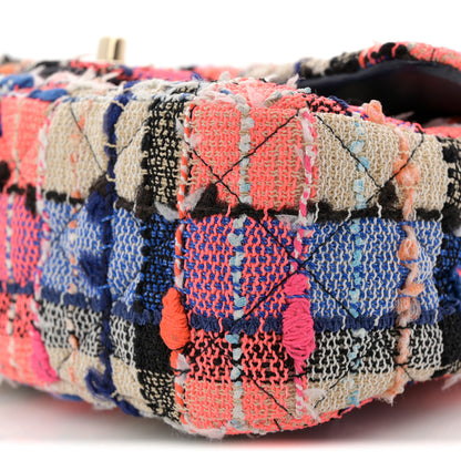 Chanel Tweed Quilted Mini Rectangular Flap Blue Orange Pink 10 of 12