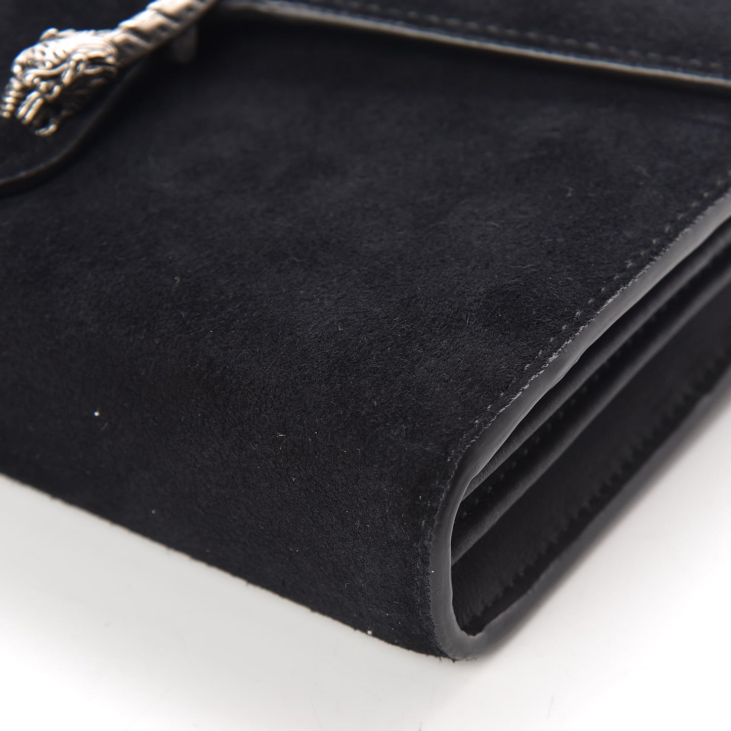 Suede Mini Dionysus Chain Wallet Black