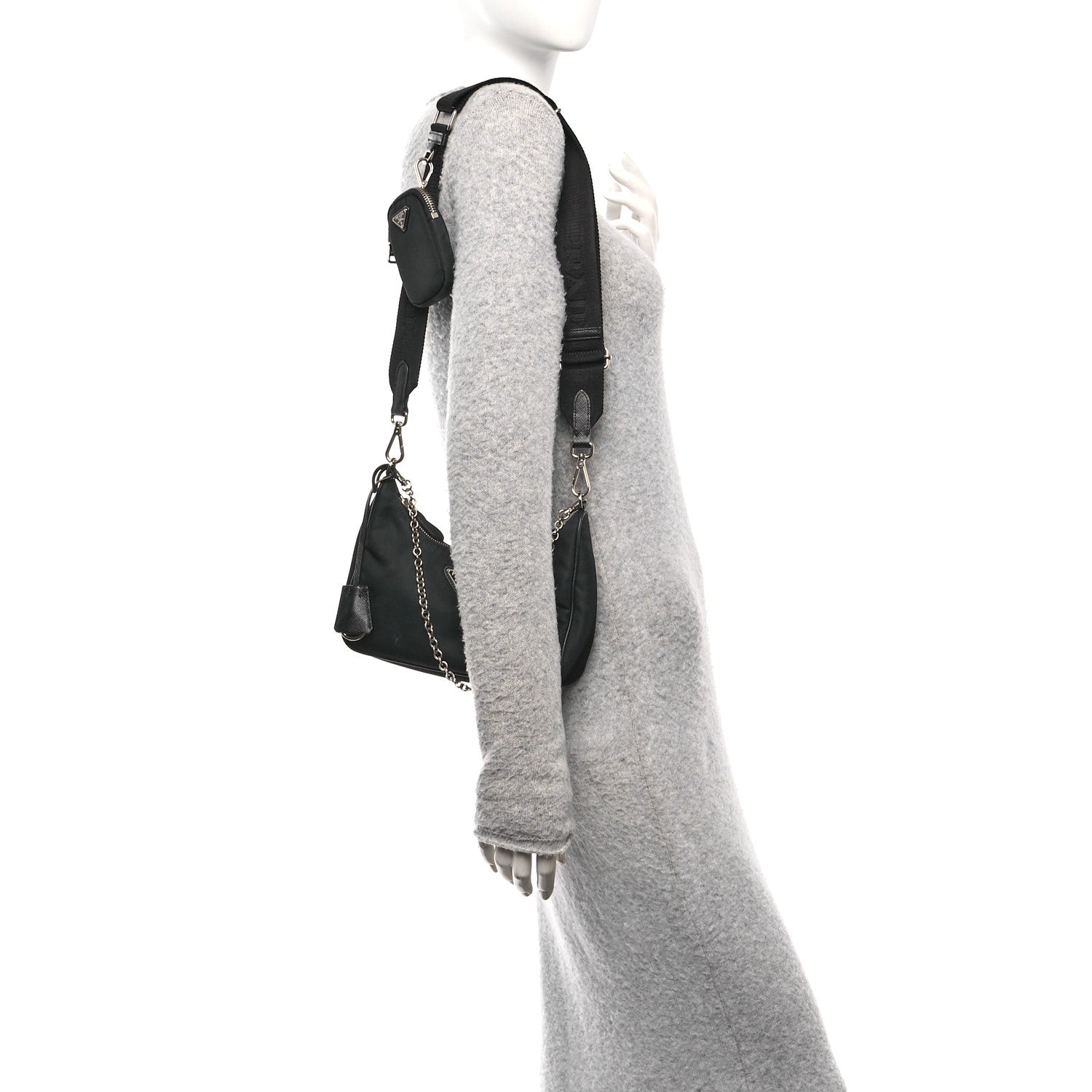 Prada Nylon Re-Edition 2005 Shoulder Bag Black 2 of 11