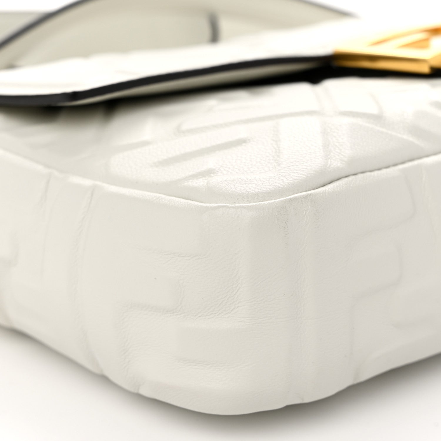 Fendi Nappa FF 1974 Embossed Baguette White 9 of 10