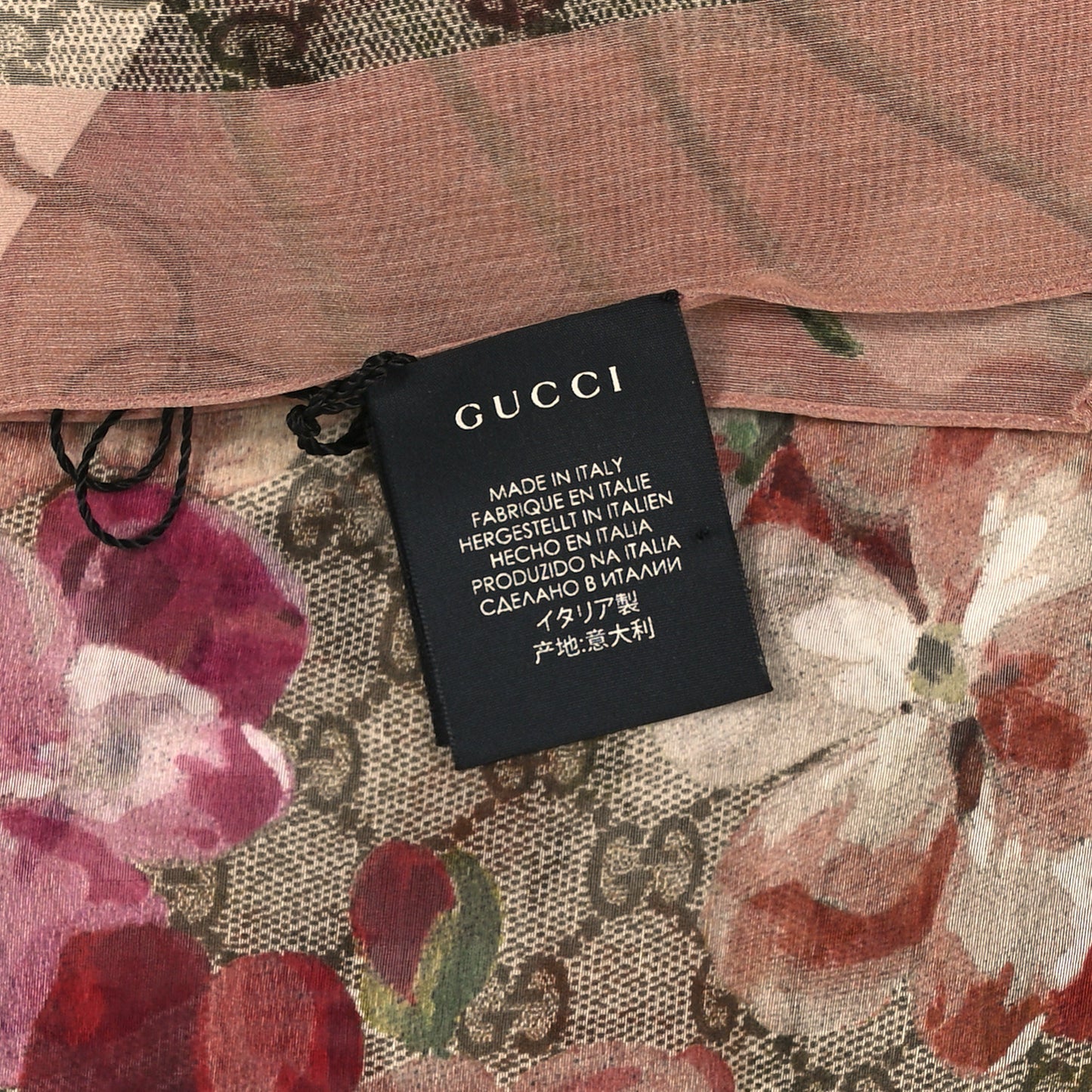 Silk Monogram Blooms Print Scarf Mauve