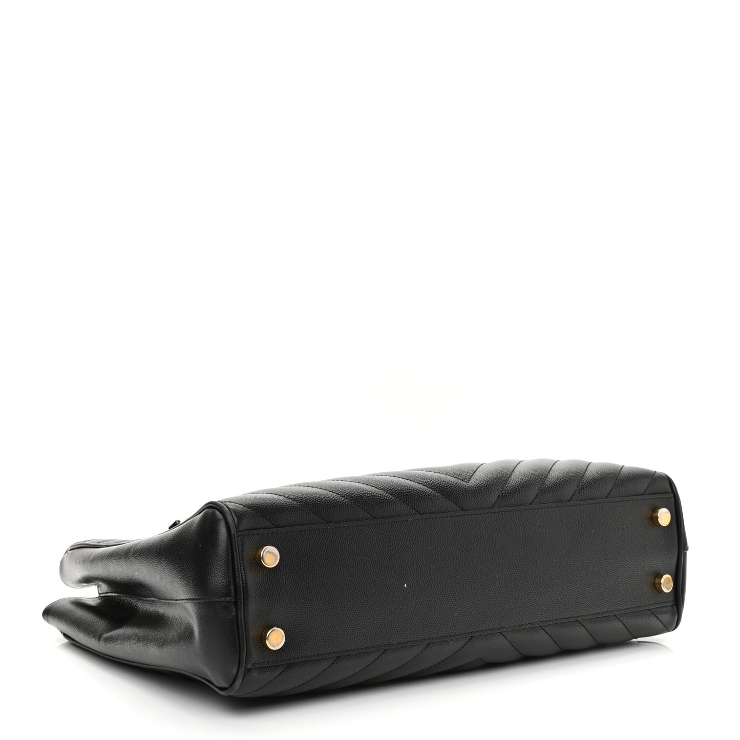 Grain De Poudre Matelasse Chevron Monogram Shopping Bag Black