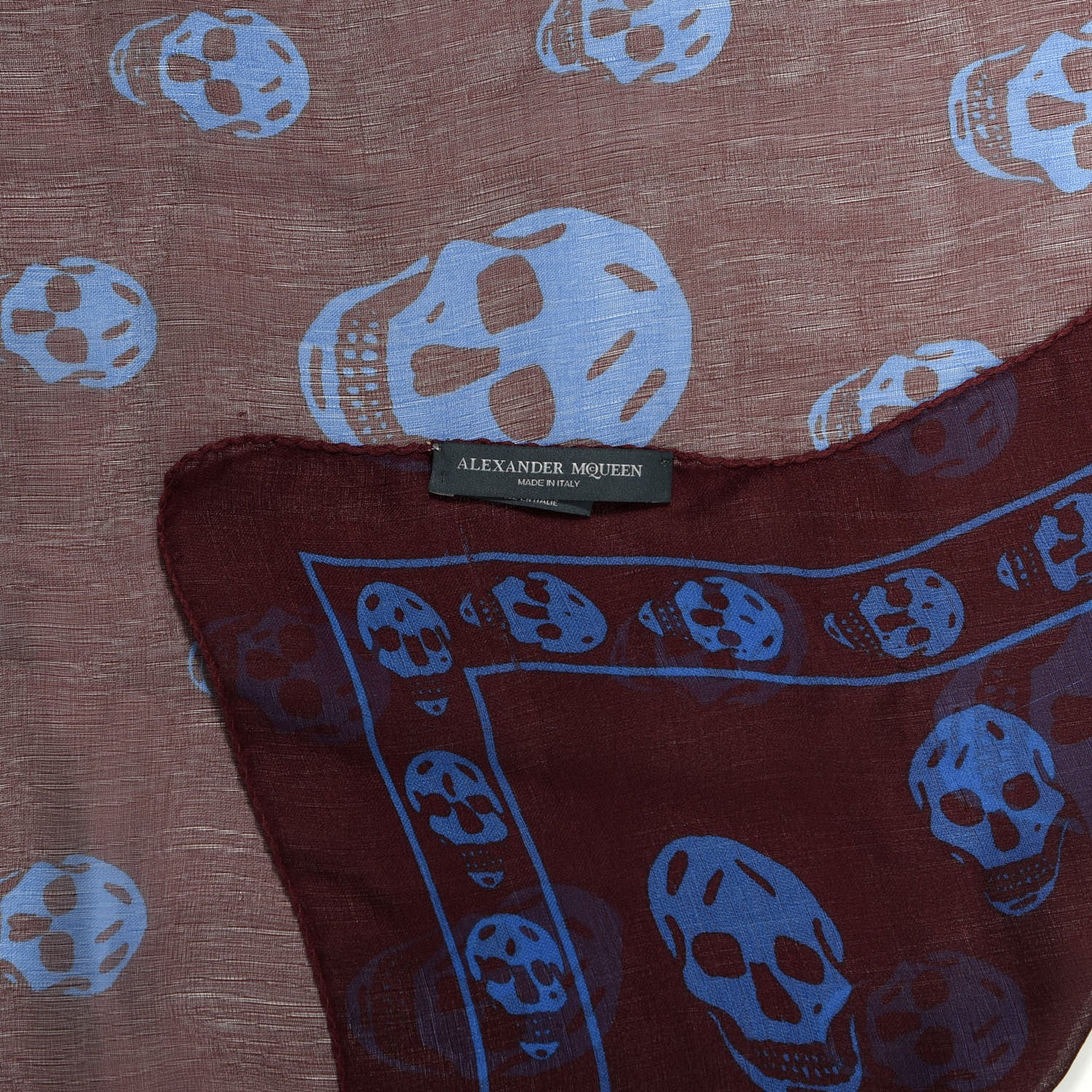 Alexander McQueen Silk Chiffon Skull Scarf Sky Blue 3 of 3