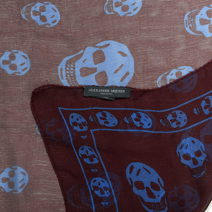 Alexander McQueen Silk Chiffon Skull Scarf Sky Blue 3 of 3