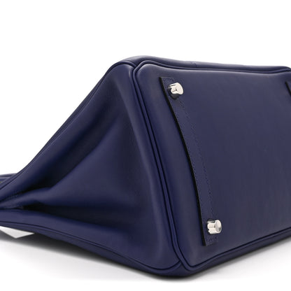 Hermes Swift Epsom Tressage Birkin 30 Bleu Encre Bleu Du Nord Gold 9 of 10