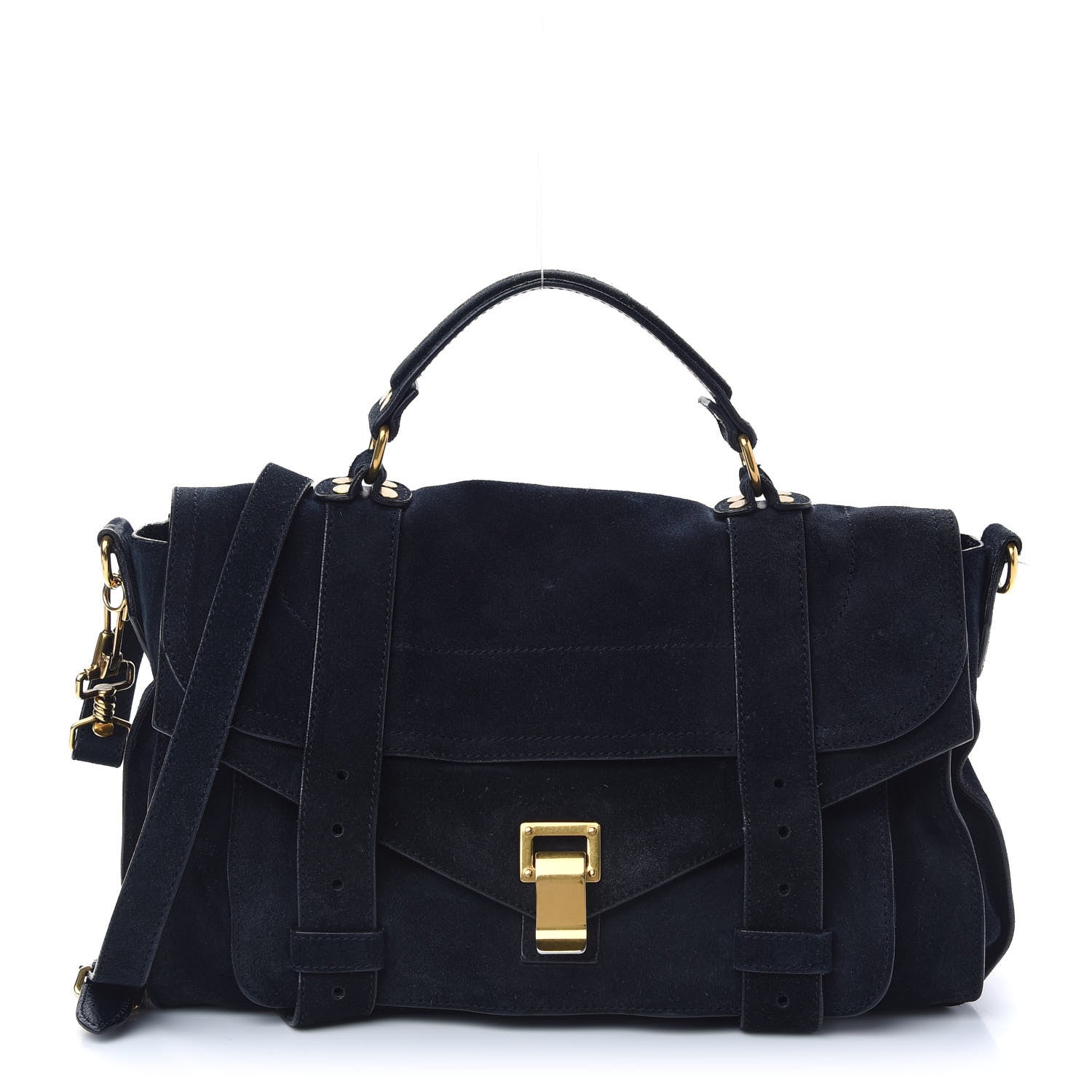 Proenza Schouler Suede Medium PS1 Satchel Navy 1 of 8