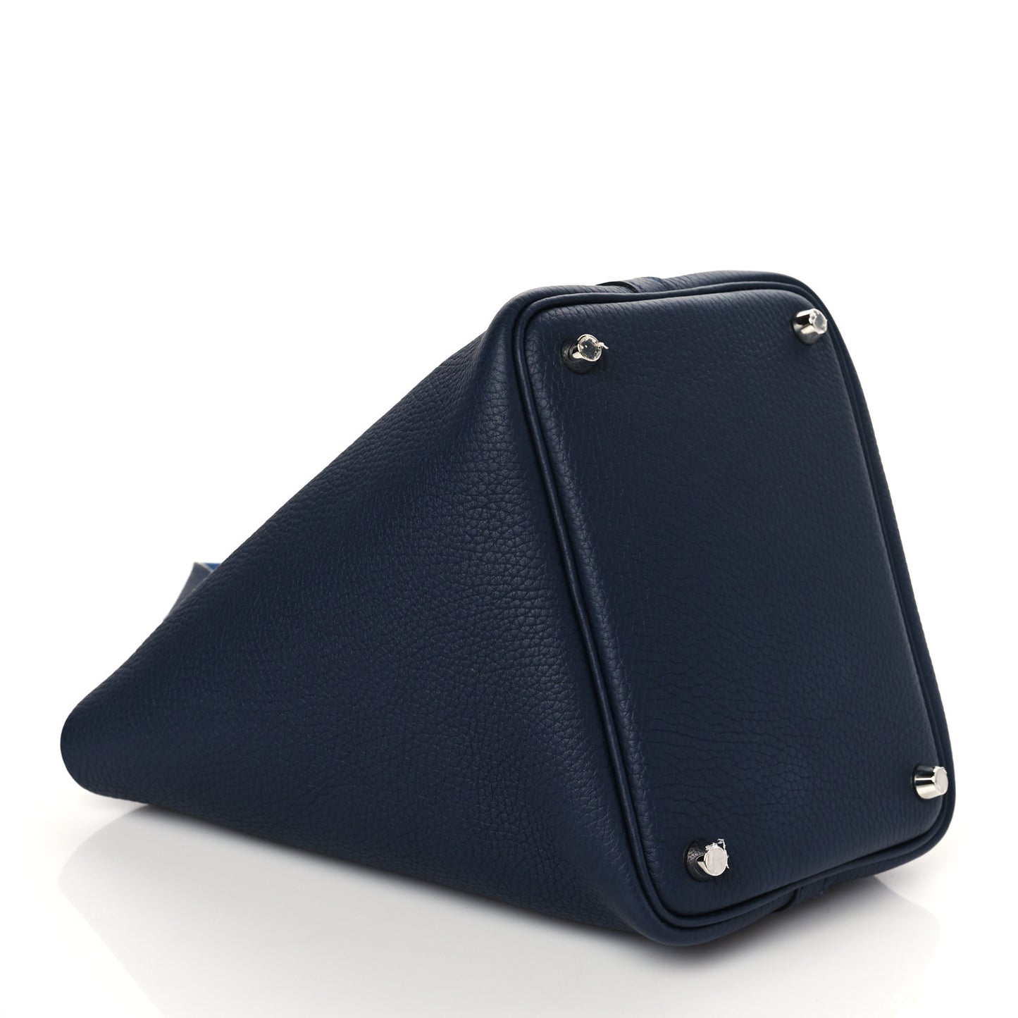 Taurillon Clemence Eclat Picotin Lock 18 PM Bleu Nuit Bleu Zellige