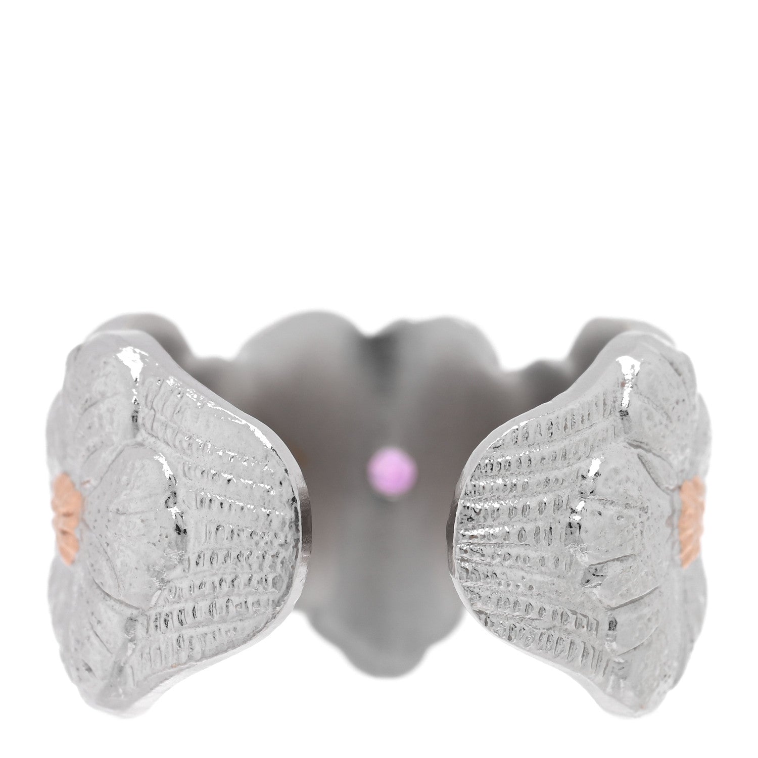 Buccellati Sterling Silver Gold Vermeil Pink Sapphire Blossoms Daisy Ring 54 6.75 3 of 5