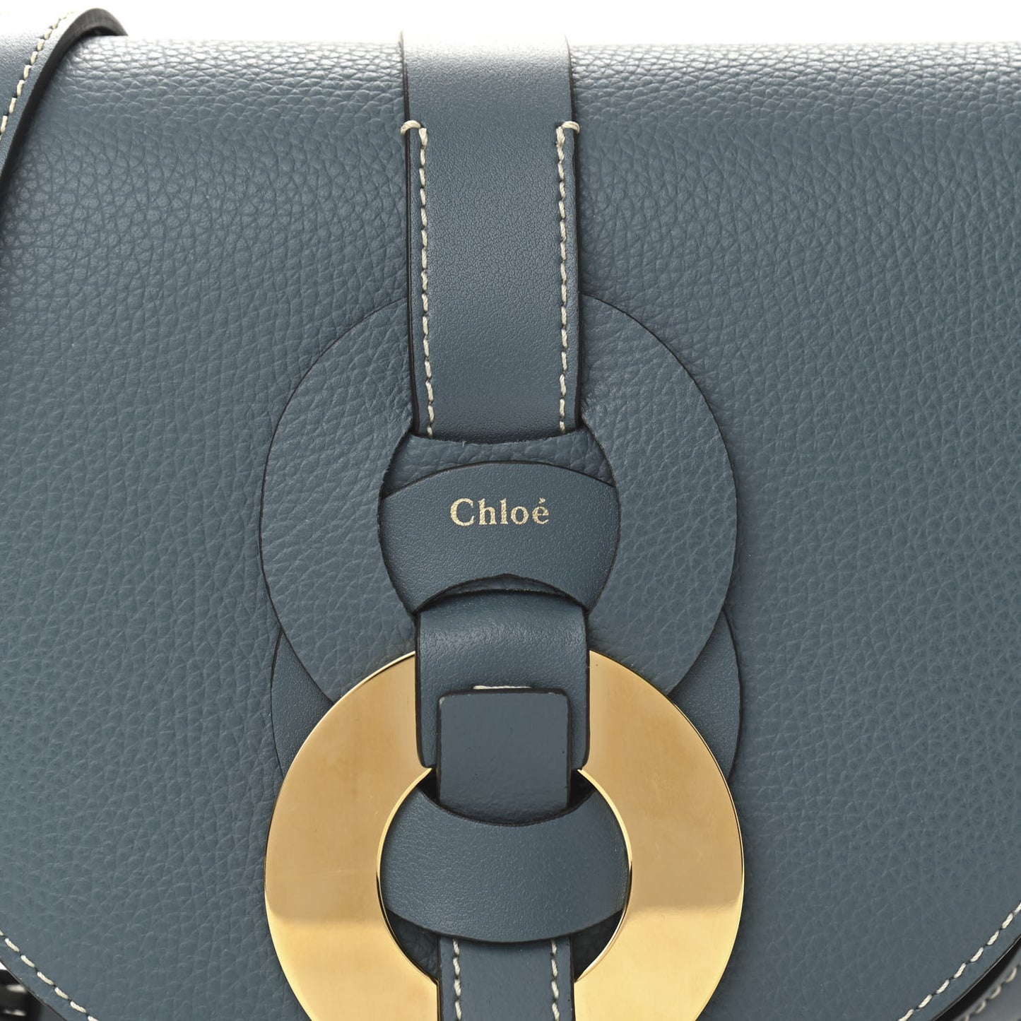 Grained Calfskin Small Darryl Saddle Crossbody Bag Mirage Blue