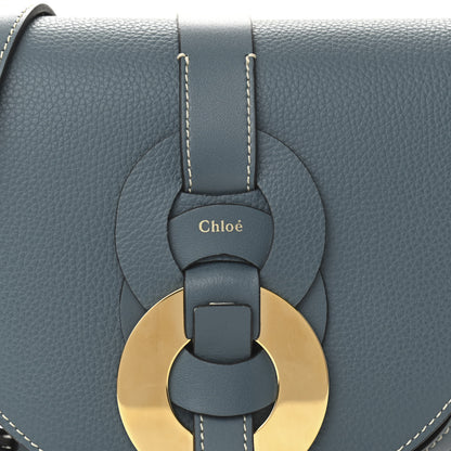 Chloe Grained Calfskin Small Darryl Saddle Crossbody Bag Mirage Blue 7 of 9