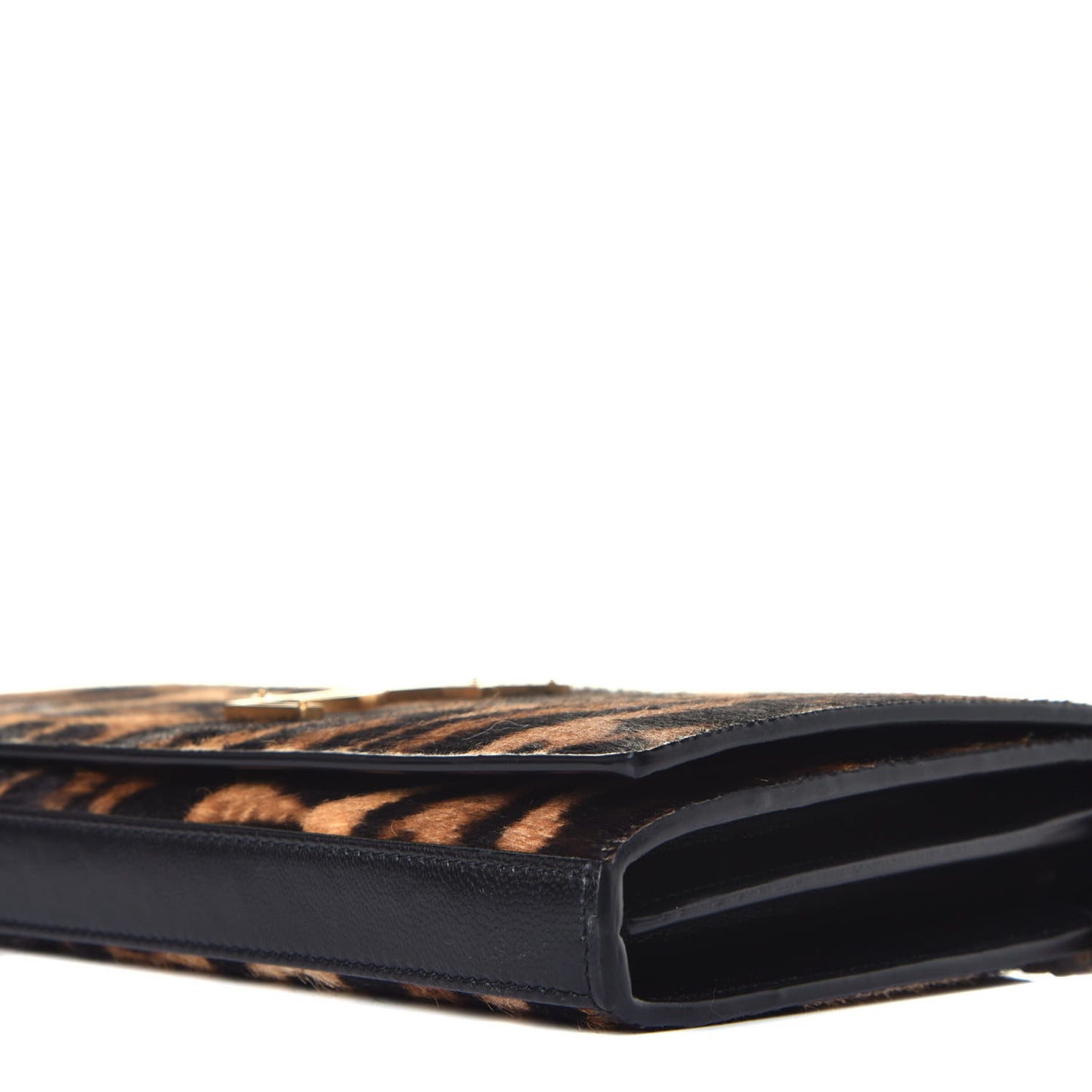 Calf Hair Monogram Chain Wallet Leopard