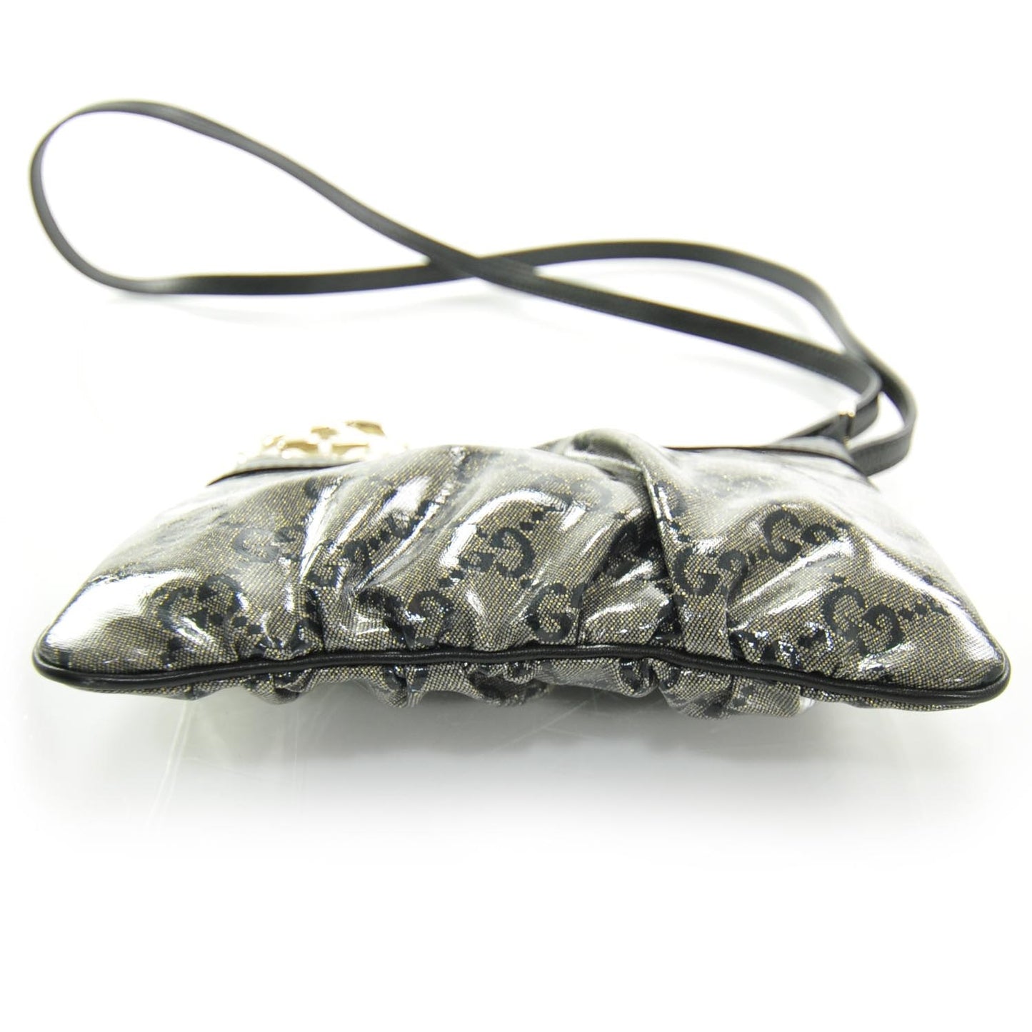 Crystal Monogram Small Flat Messenger Crossbody Navy