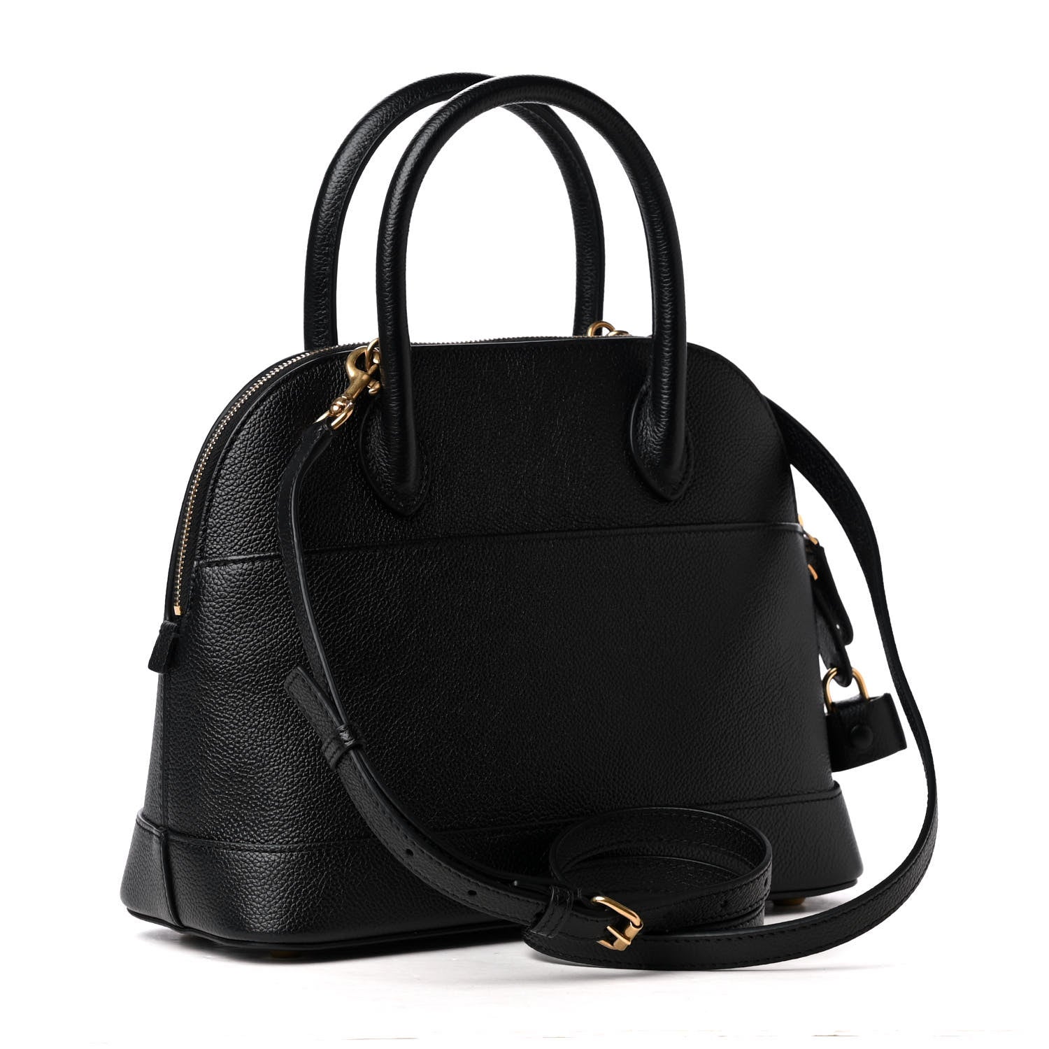 Balenciaga Grained Calfskin Logo S Ville Top Handle Bag Black White 2 of 4
