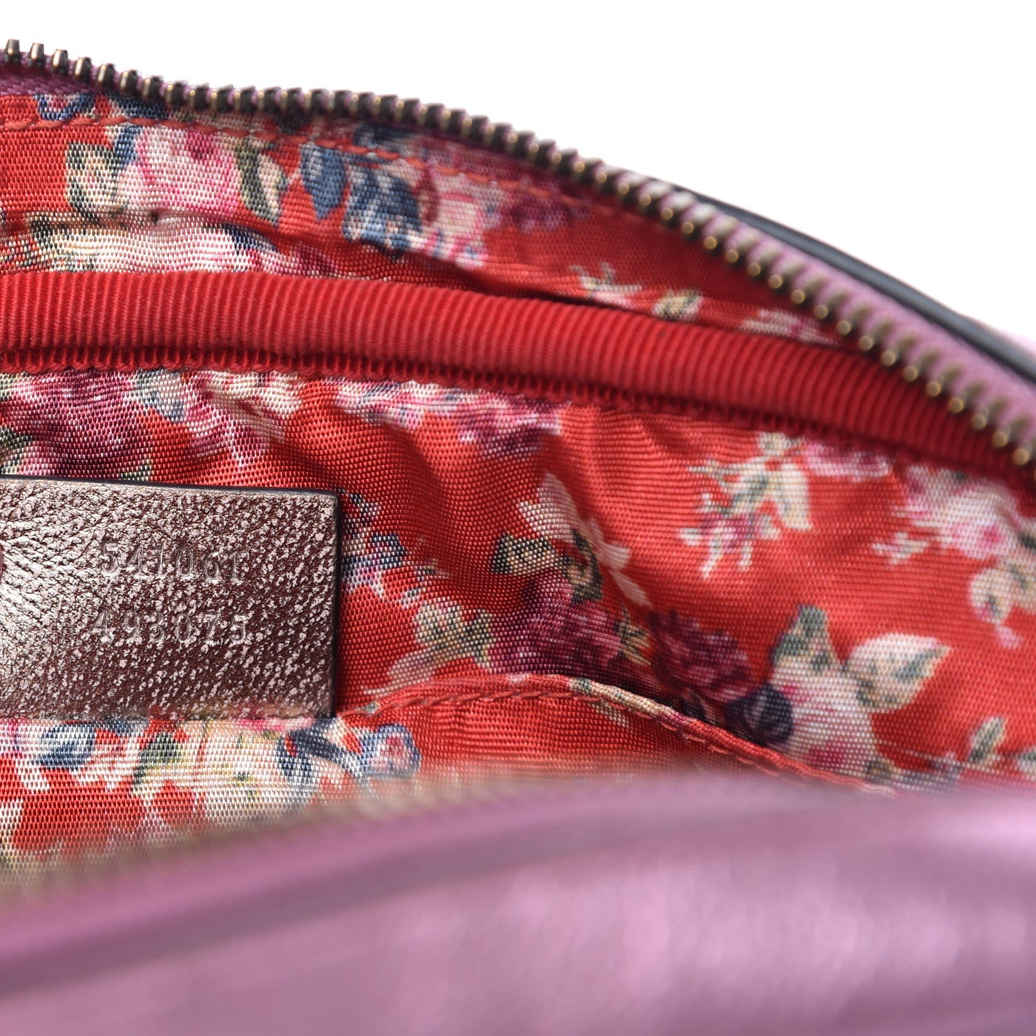 Gucci Laminated Nappa Trapuntata Small Zumi Shoulder Bag Rosa Lago Rame 9 of 10