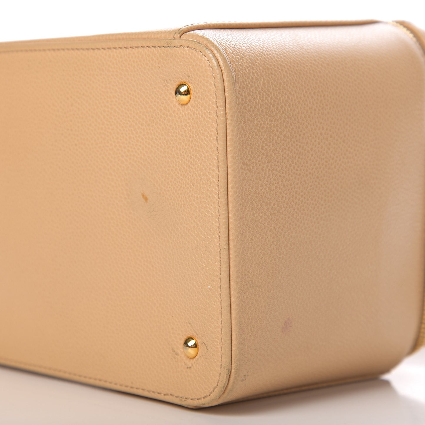 Caviar CC Vanity Train Case Beige