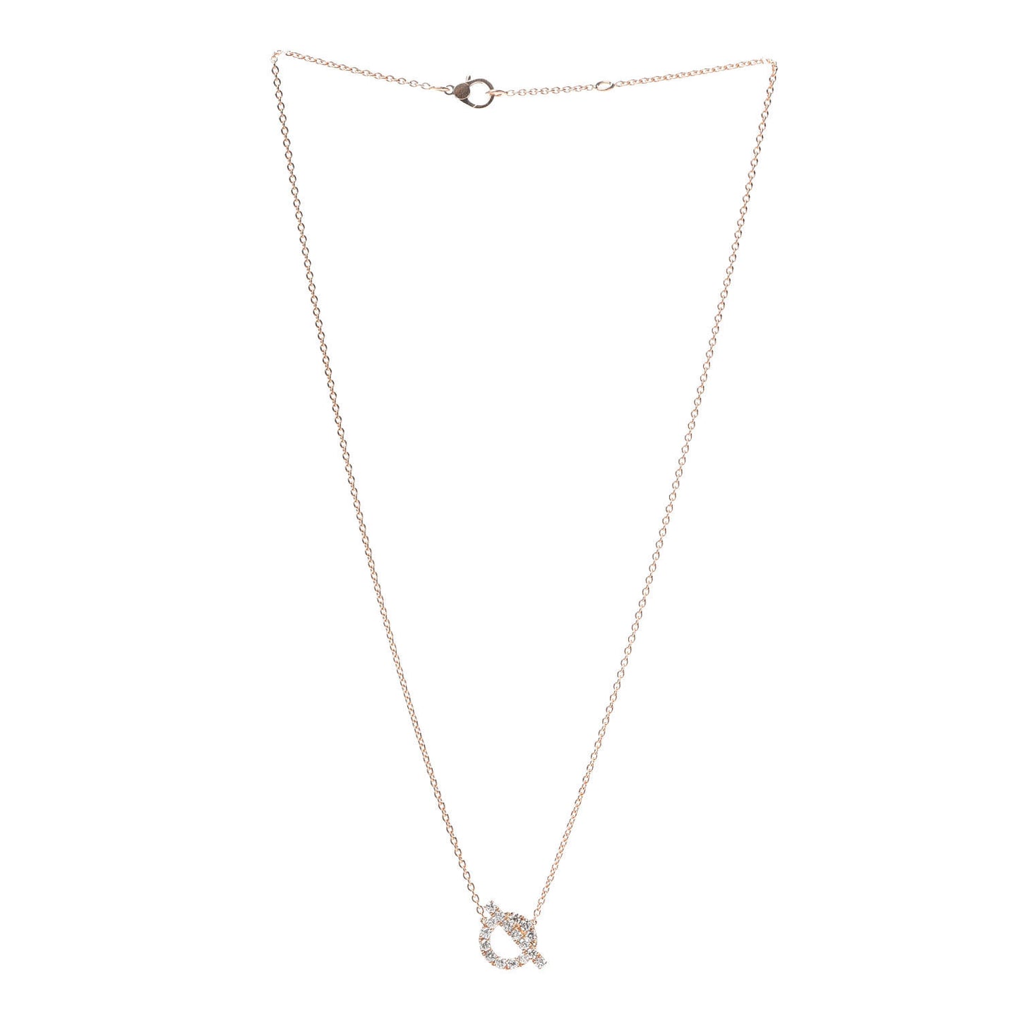 18K Rose Gold Diamond Finesse Pendant Necklace