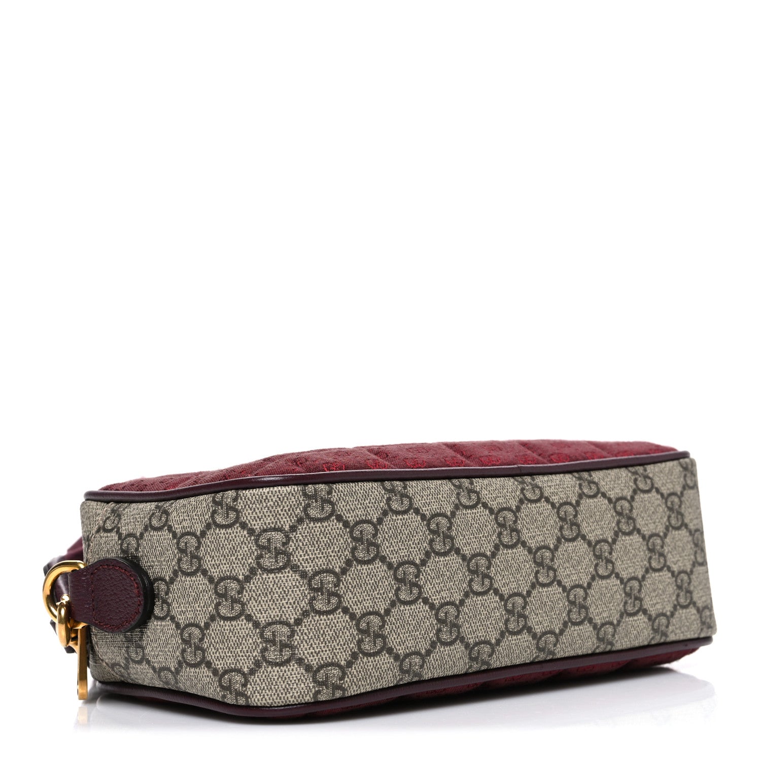 Gucci Monogram GG Mignon Textured Dollar Calfskin GG Supreme Monogram Quilted Small Crossbody Bag  Burgundy Beige Ebony 4 of 10