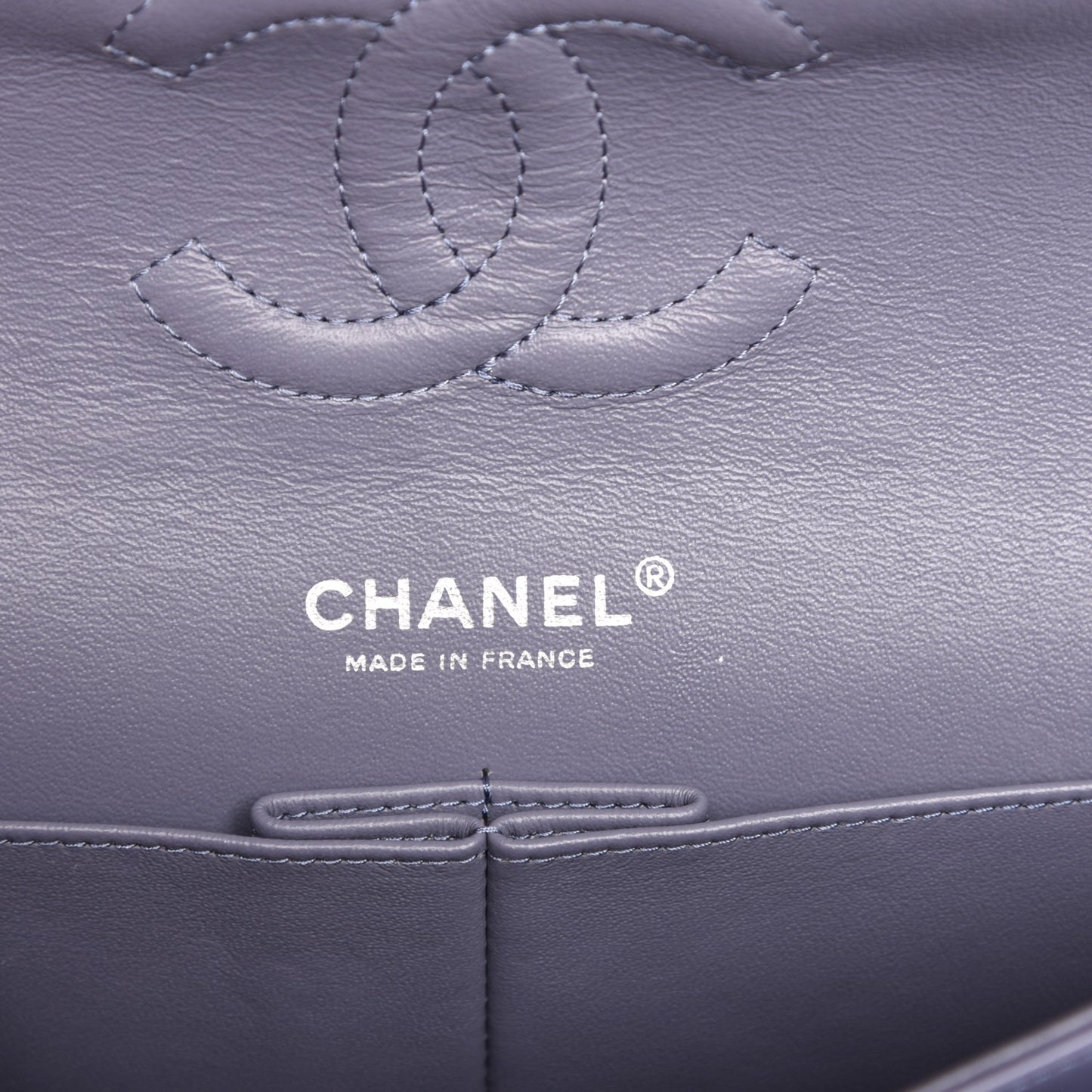Lambskin Quilted Medium Double Flap Light Purple