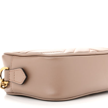 Gucci Calfskin Matelasse Mini GG Marmont Chain Shoulder Bag Porcelain Rose 9 of 10
