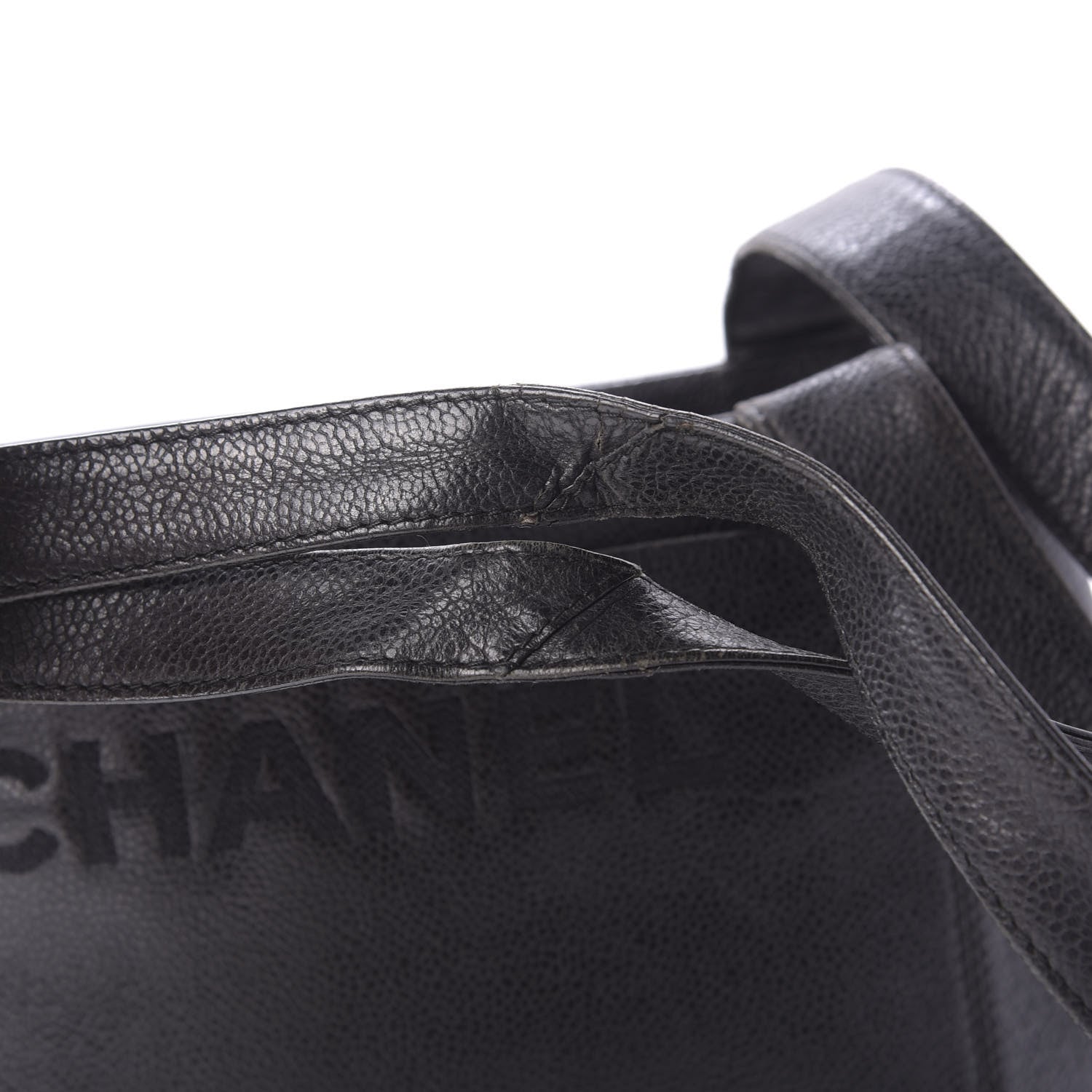 Chanel Caviar Embroidered Logo Shoulder Bag Black 13 of 13