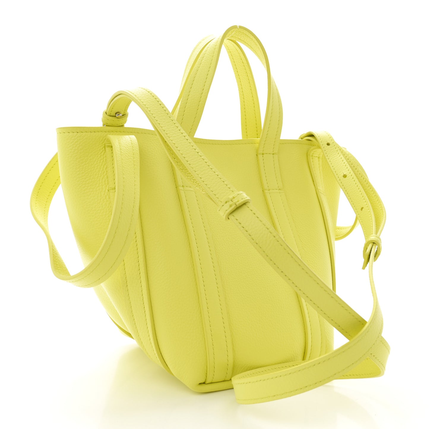 Grained Calfskin XS Everyday North South Shoulder Tote Bag Lemon