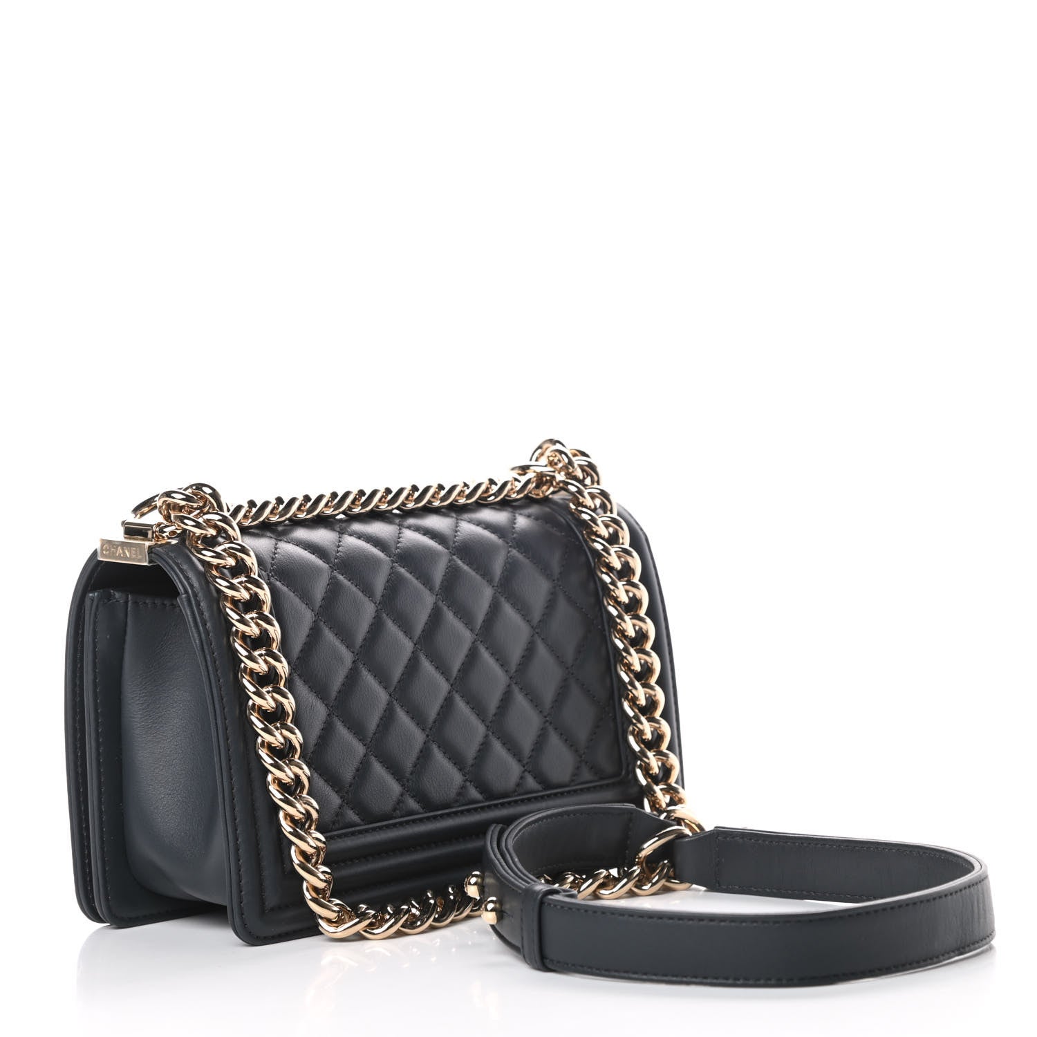 Chanel Calfskin Quilted Small Boy Flap Dark Grey 3 of 14