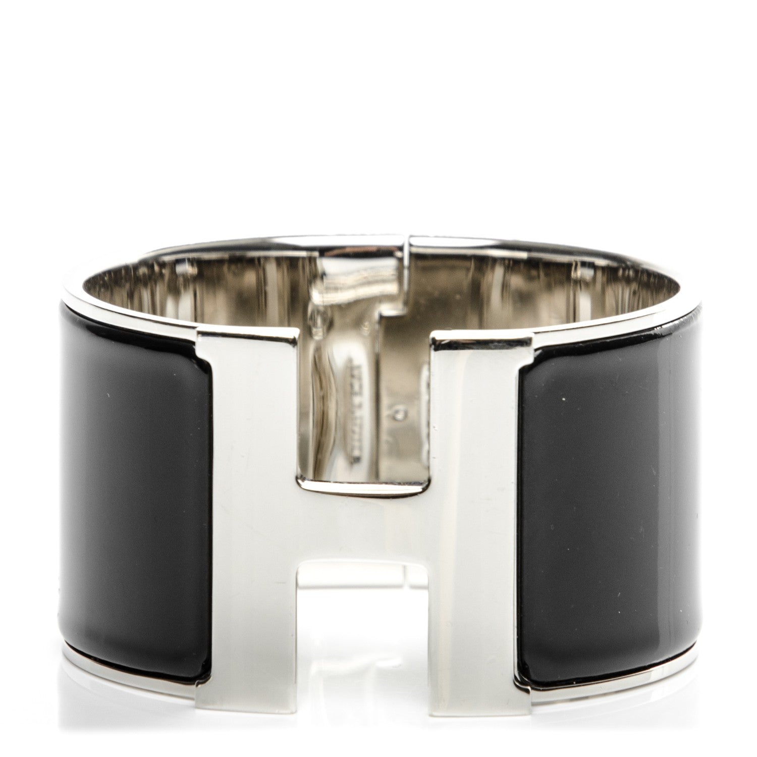 Hermes Enamel Extra Wide Clic Clac H Bracelet PM Black 1 of 5