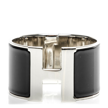 Hermes Enamel Extra Wide Clic Clac H Bracelet PM Black 1 of 5