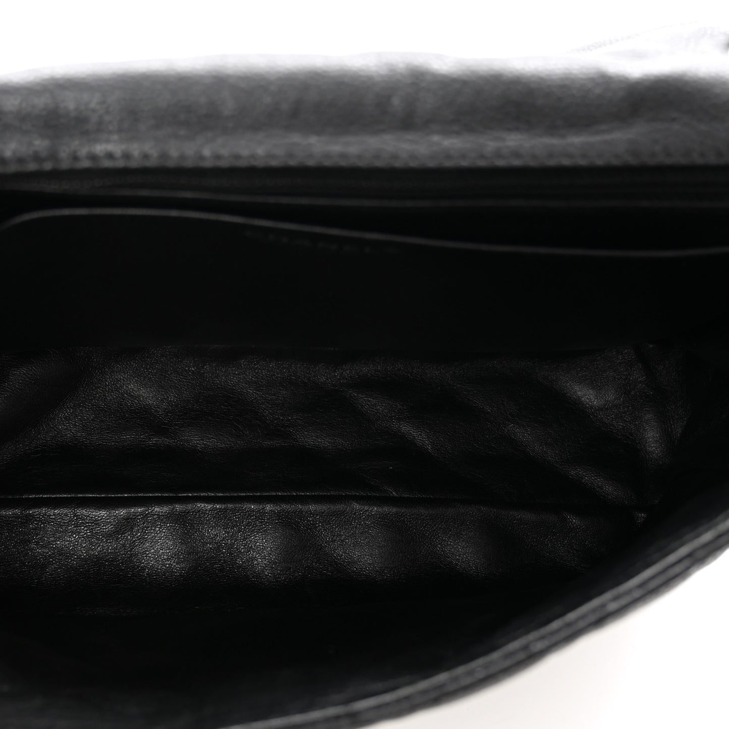 Washed Caviar Quilted Maxi Single Flap Black