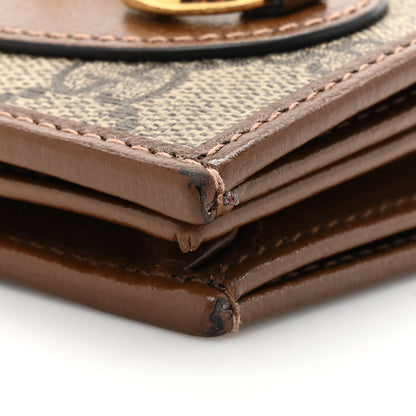 Gucci GG Supreme Monogram Horsebit 1955 Card Case Wallet Beige Ebony Brown Sugar 9 of 10