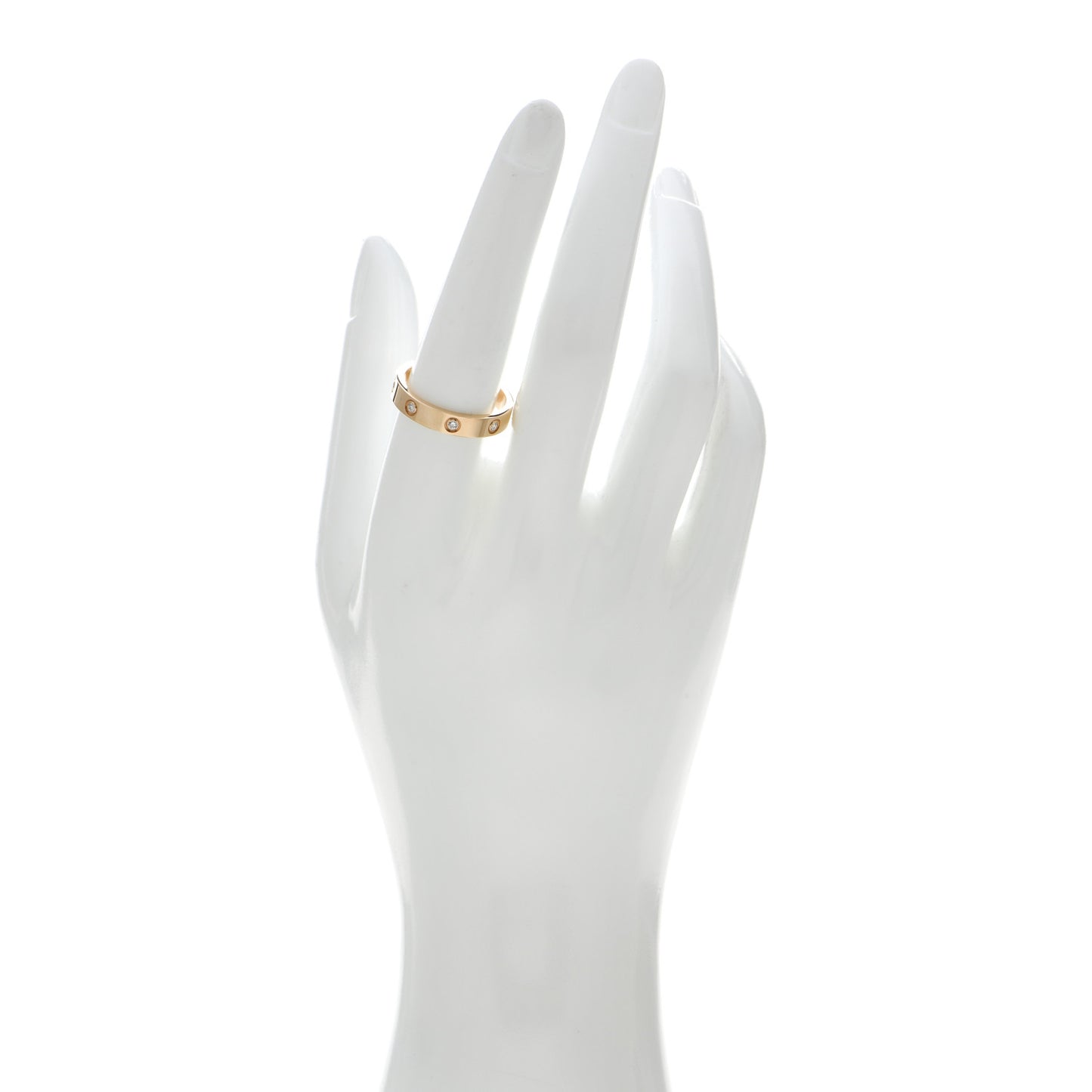 18K Yellow Gold 8 Diamond 4mm LOVE Wedding Band Ring 58 8.5